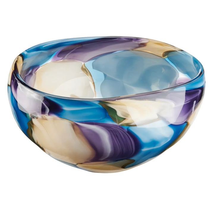 Jarrón Cristal Morado Y Azul Pequeño
