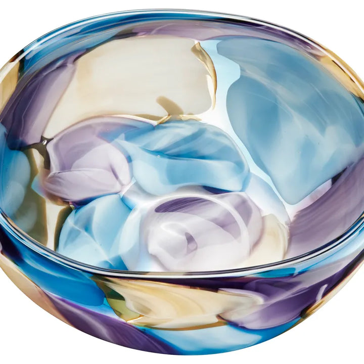 Jarrón Cristal Morado Y Azul Pequeño