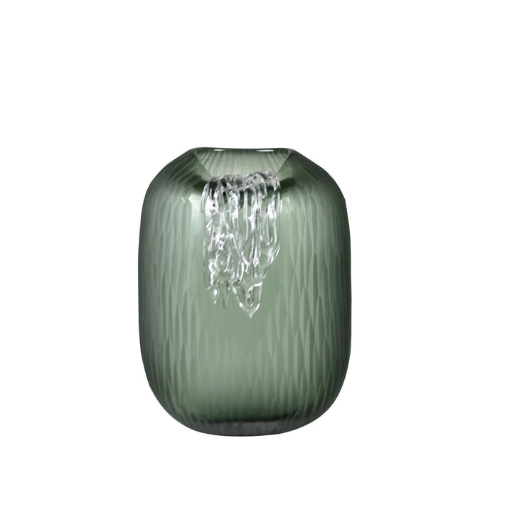 Jarrón Cristal Verde Esmerilado Med