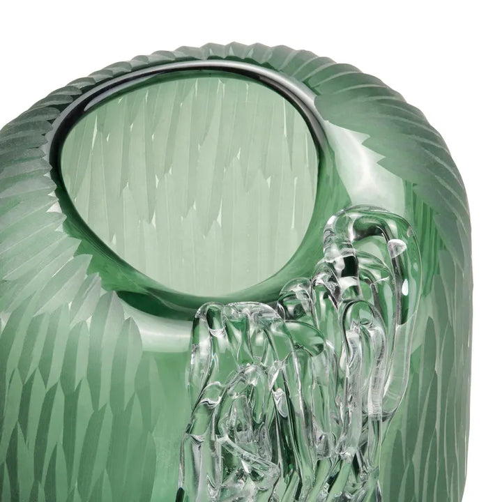 Jarrón Cristal Verde Esmerilado Med
