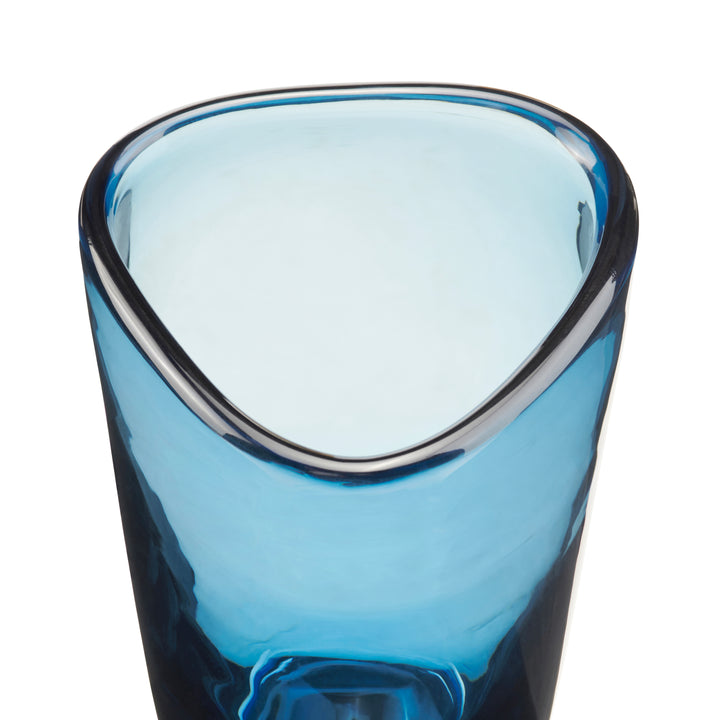 Jarrón Cristal Azul Marino Grande