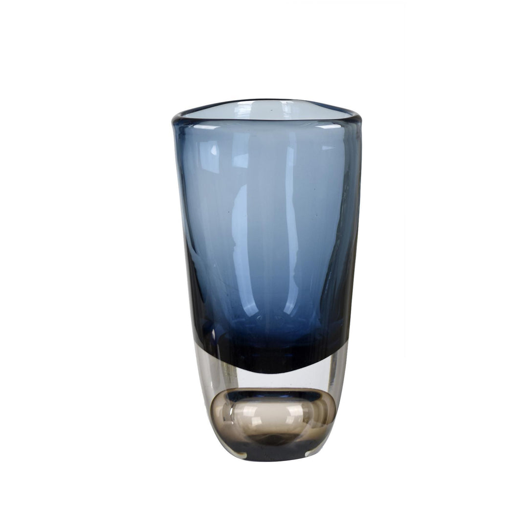 Jarrón Cristal Azul Marino Mediano