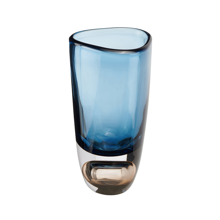 Jarrón Cristal Azul Marino Mediano