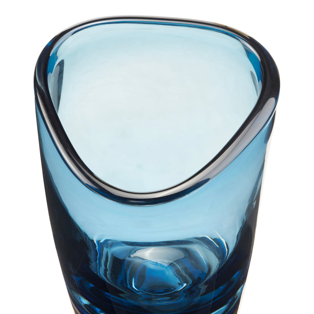 Jarrón Cristal Azul Marino Mediano