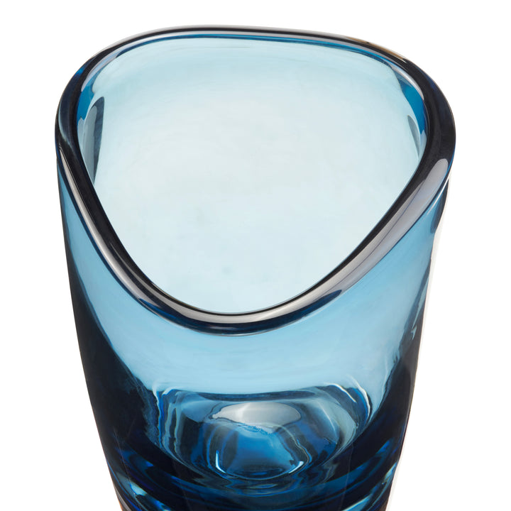 Jarrón Cristal Azul Marino Mediano