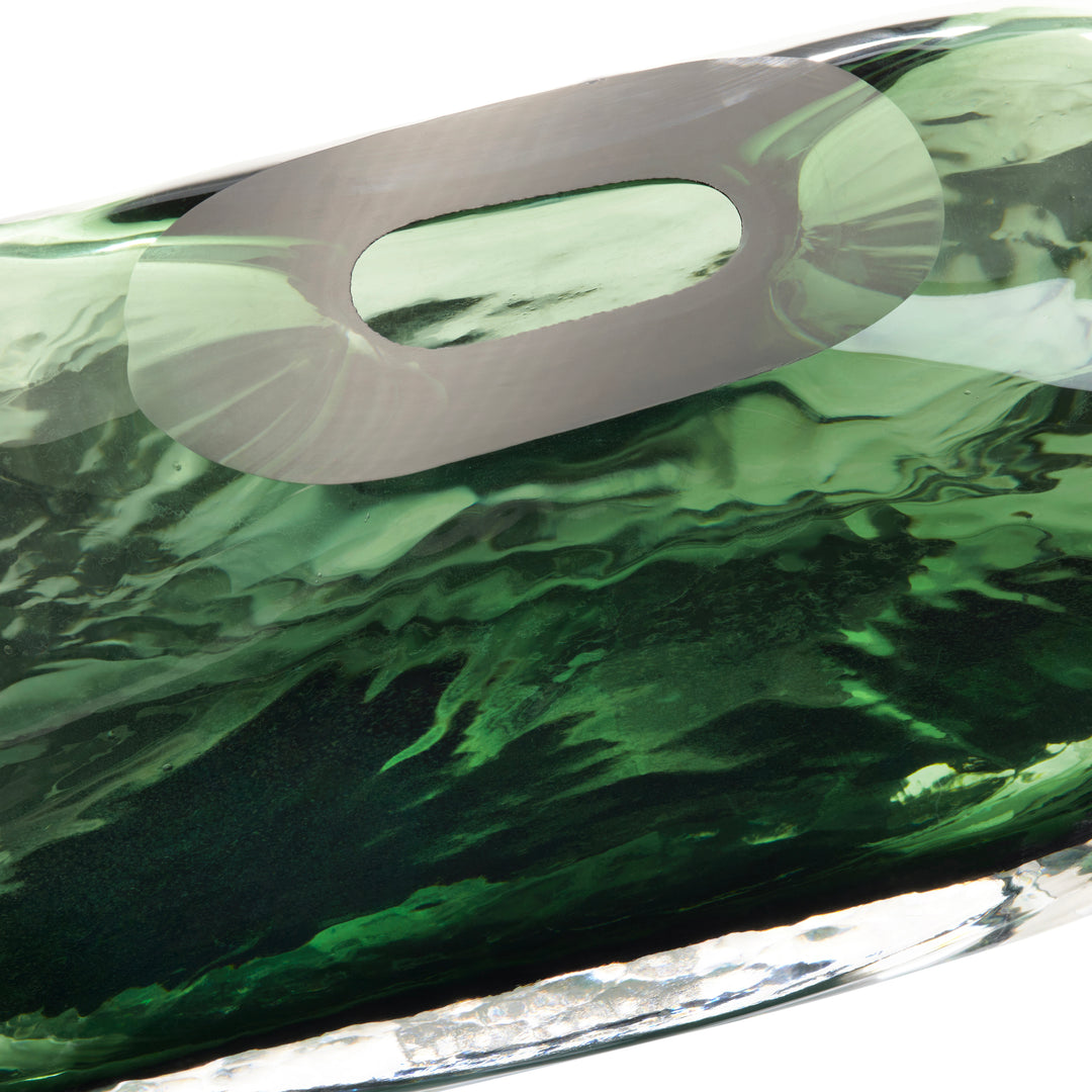 Jarrón Cristal Turquesa Grande