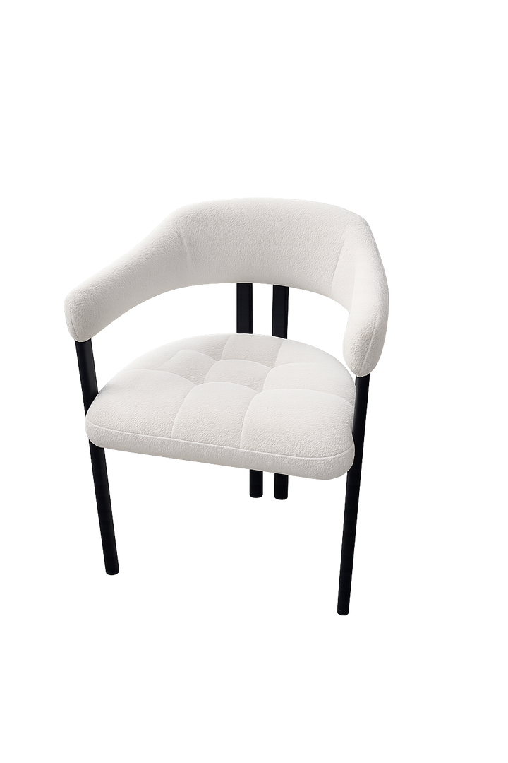 Silla Moderna Mdf Blanca Con Negra