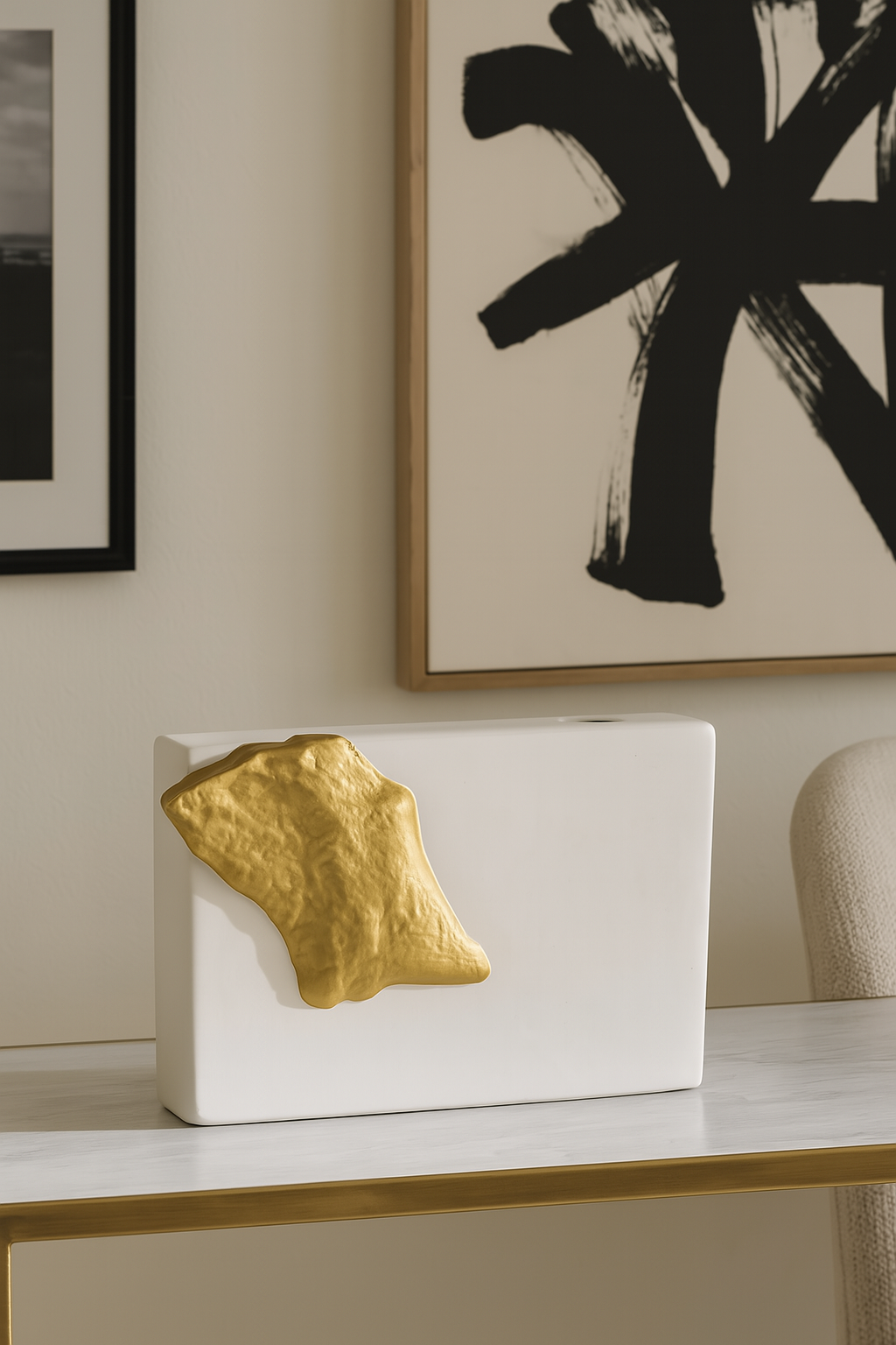 Florero Vidrio Gold 18 Cm Alto * 27.5 Cm Ancho