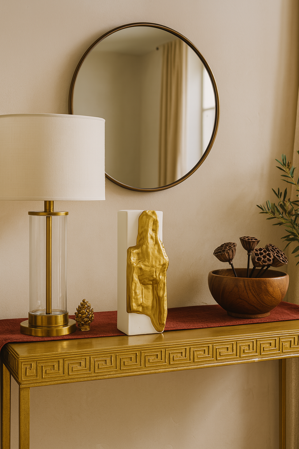 Florero Vidrio Gold 24.5 Cm De Alto