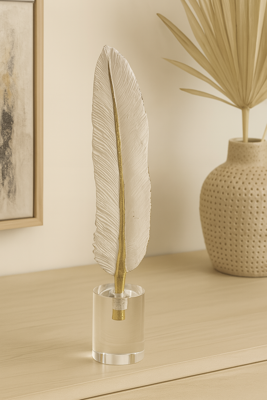 Hoja Decorativa De Poliresina Color Blanco