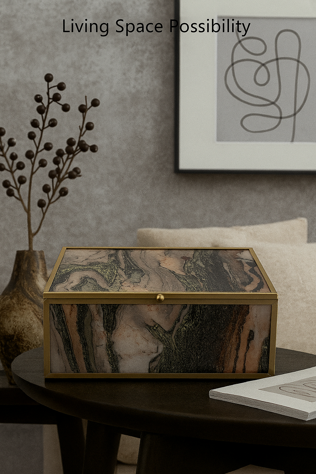 Cajita Decorativa De Madera Beige