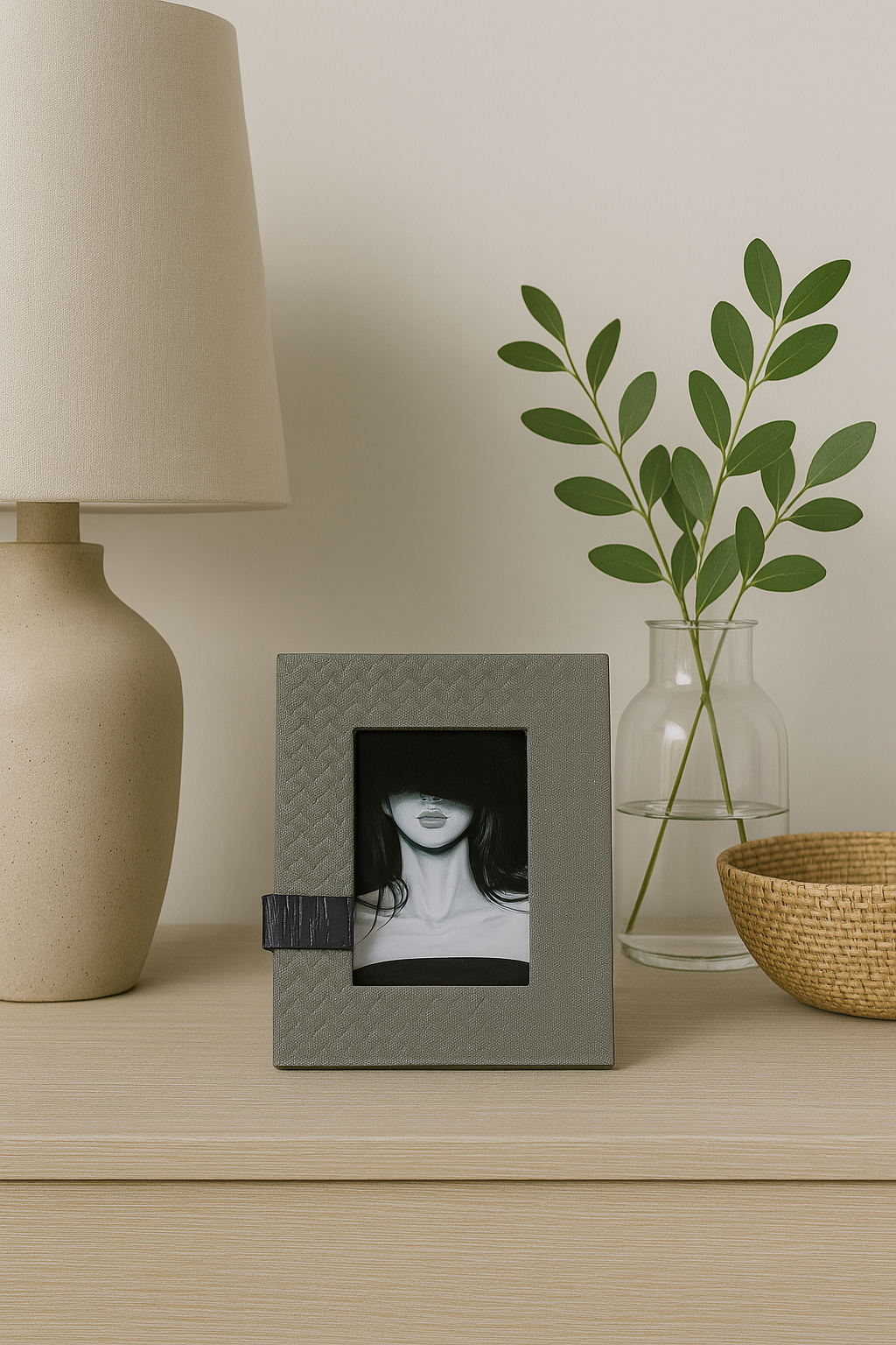 Portaretrato Leather Grey