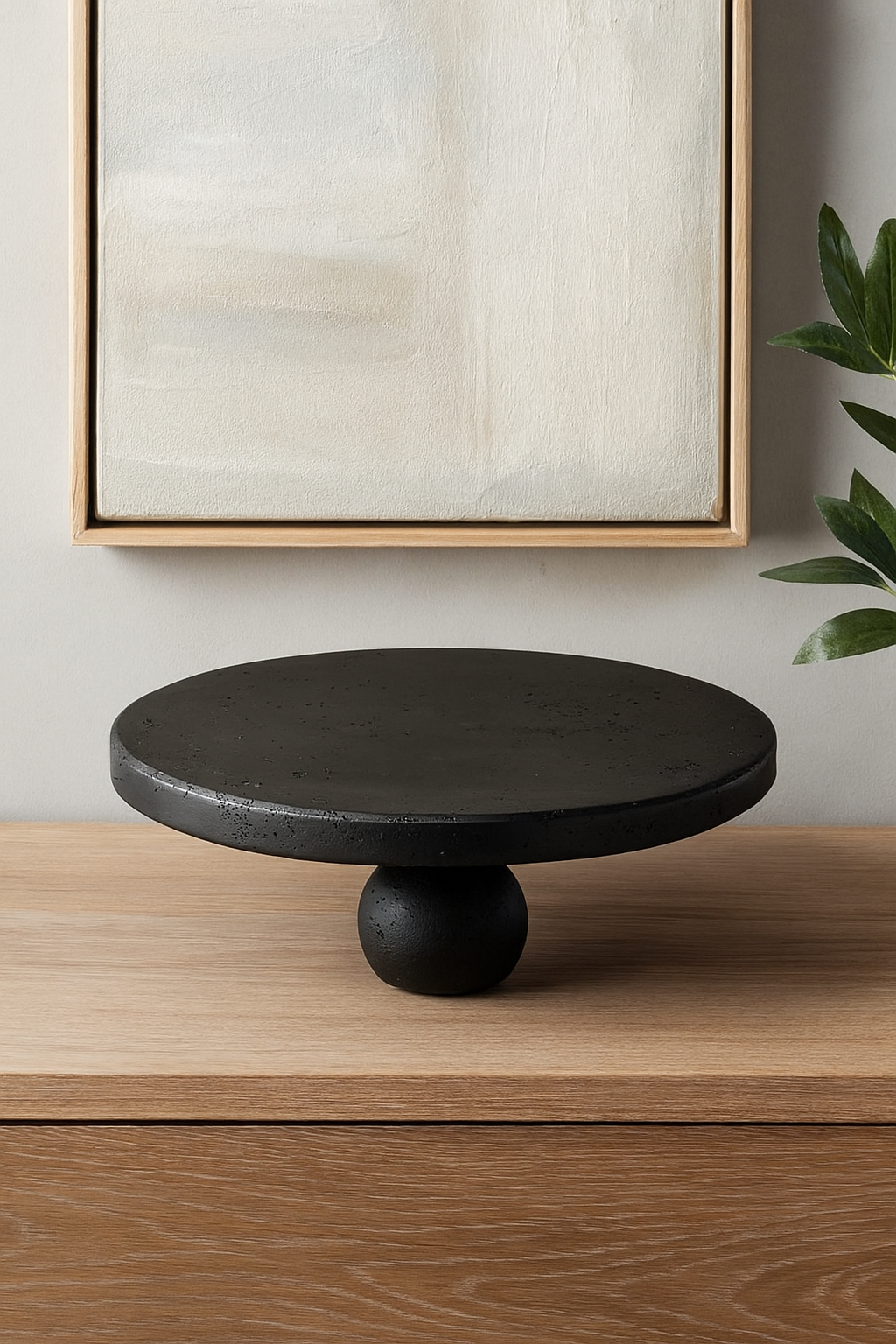 Centro De Mesa De Poliresina Negra