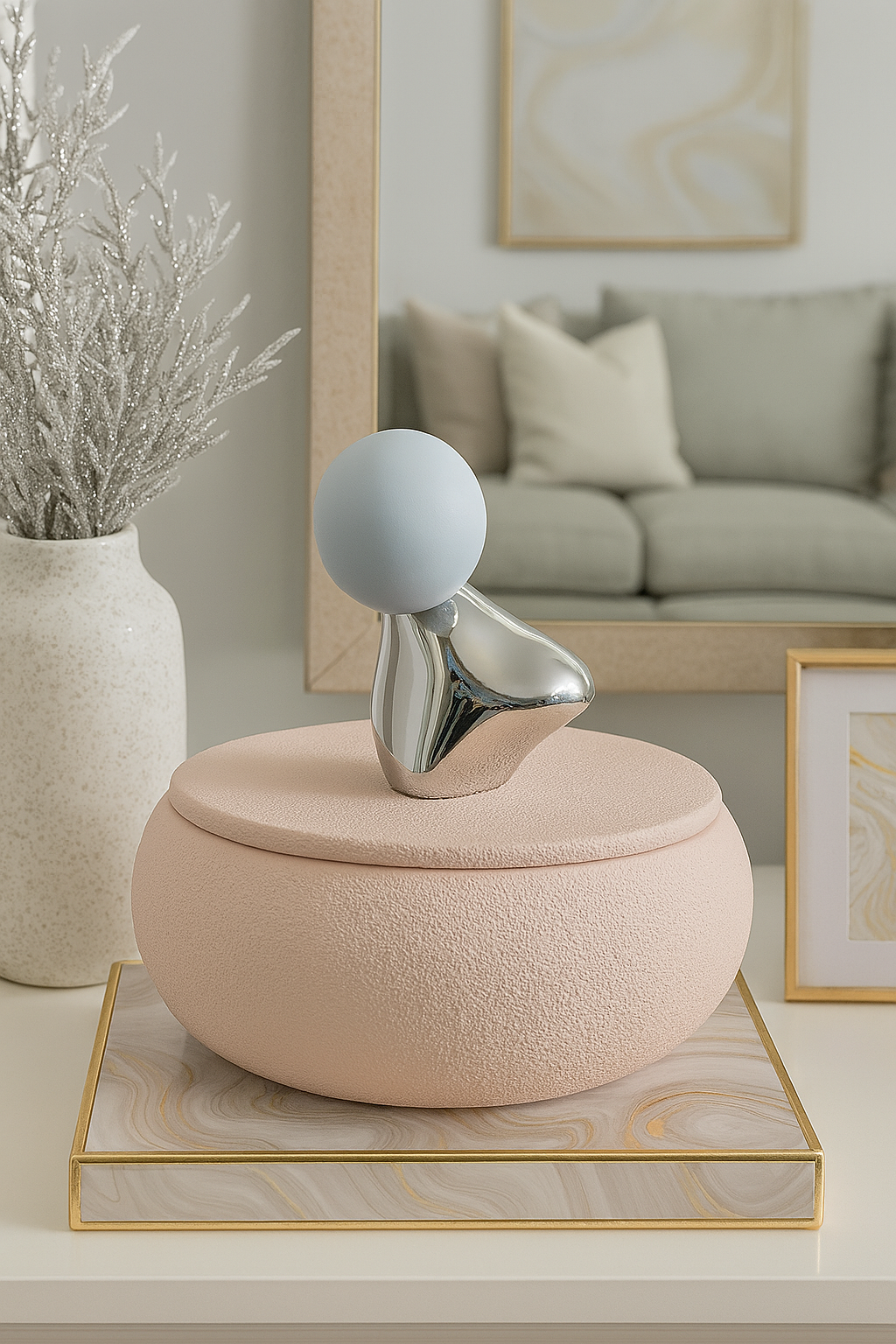 Decoracion Con Tapita De Color Rosado De Ceramica