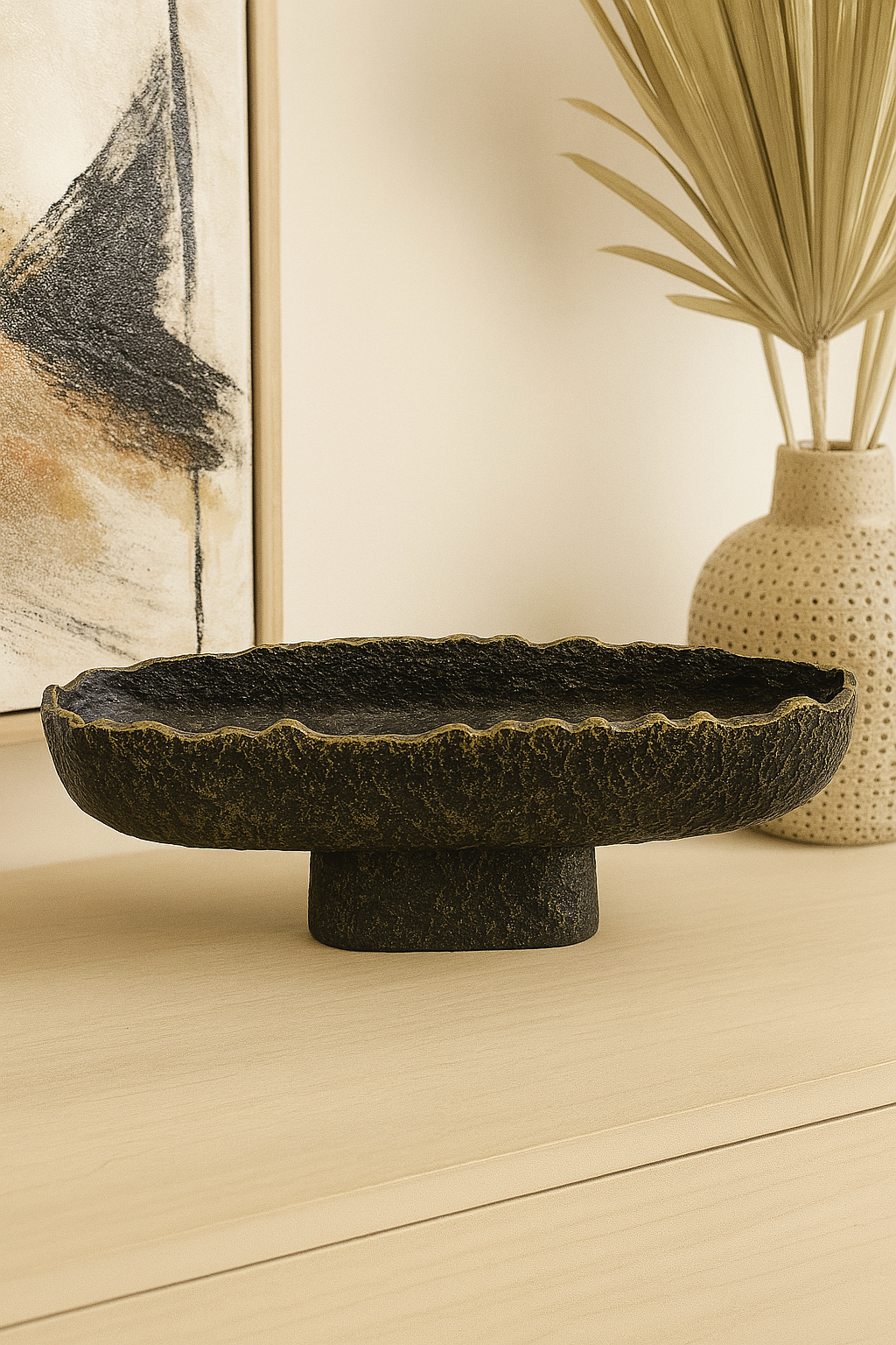 Centro De Mesa De Metal Color Negro