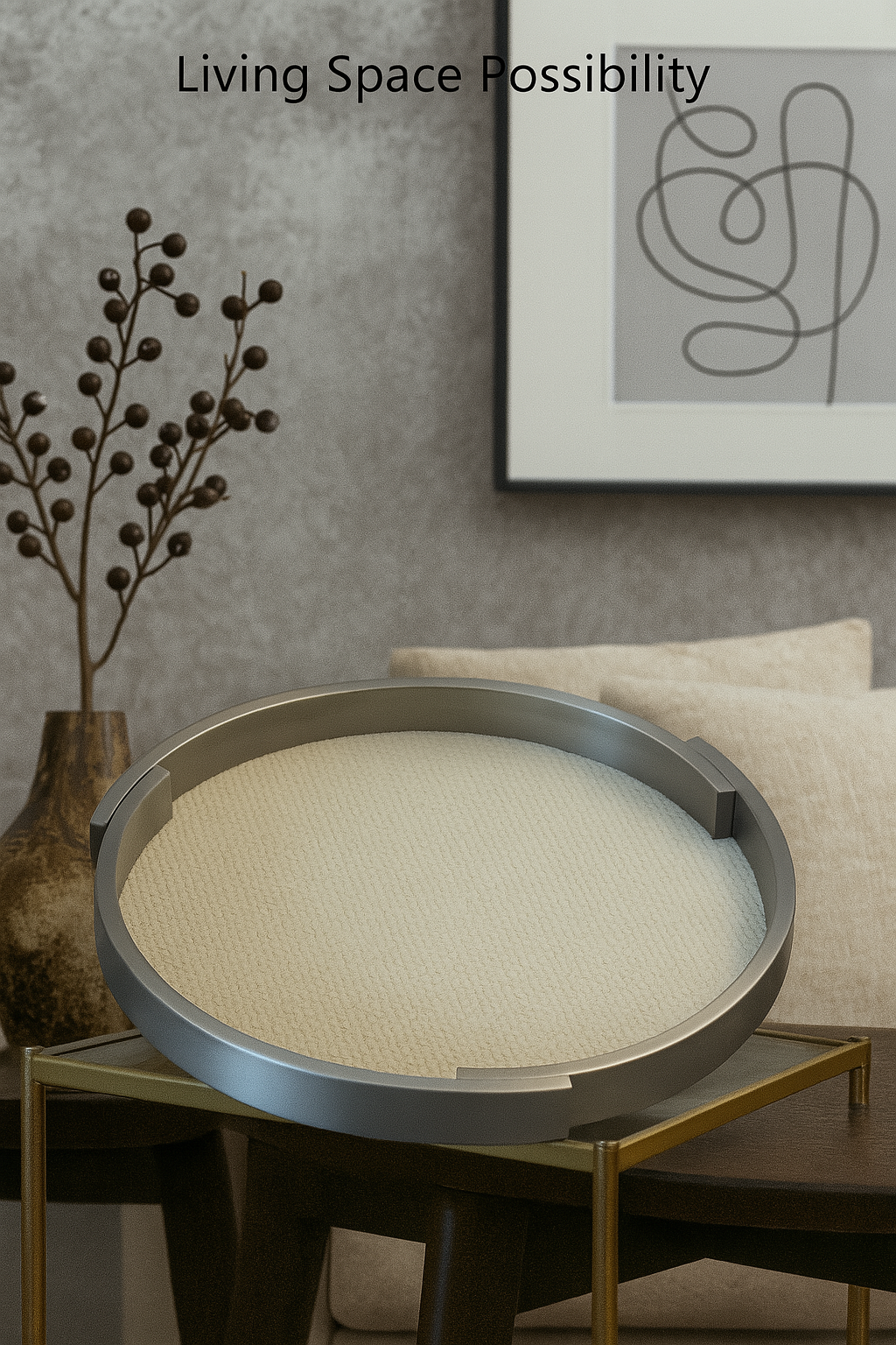 Bandeja Decorativa De Madera Beige