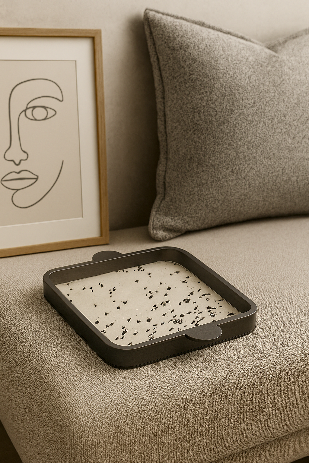 Bandeja Decorativa De Madera Beige