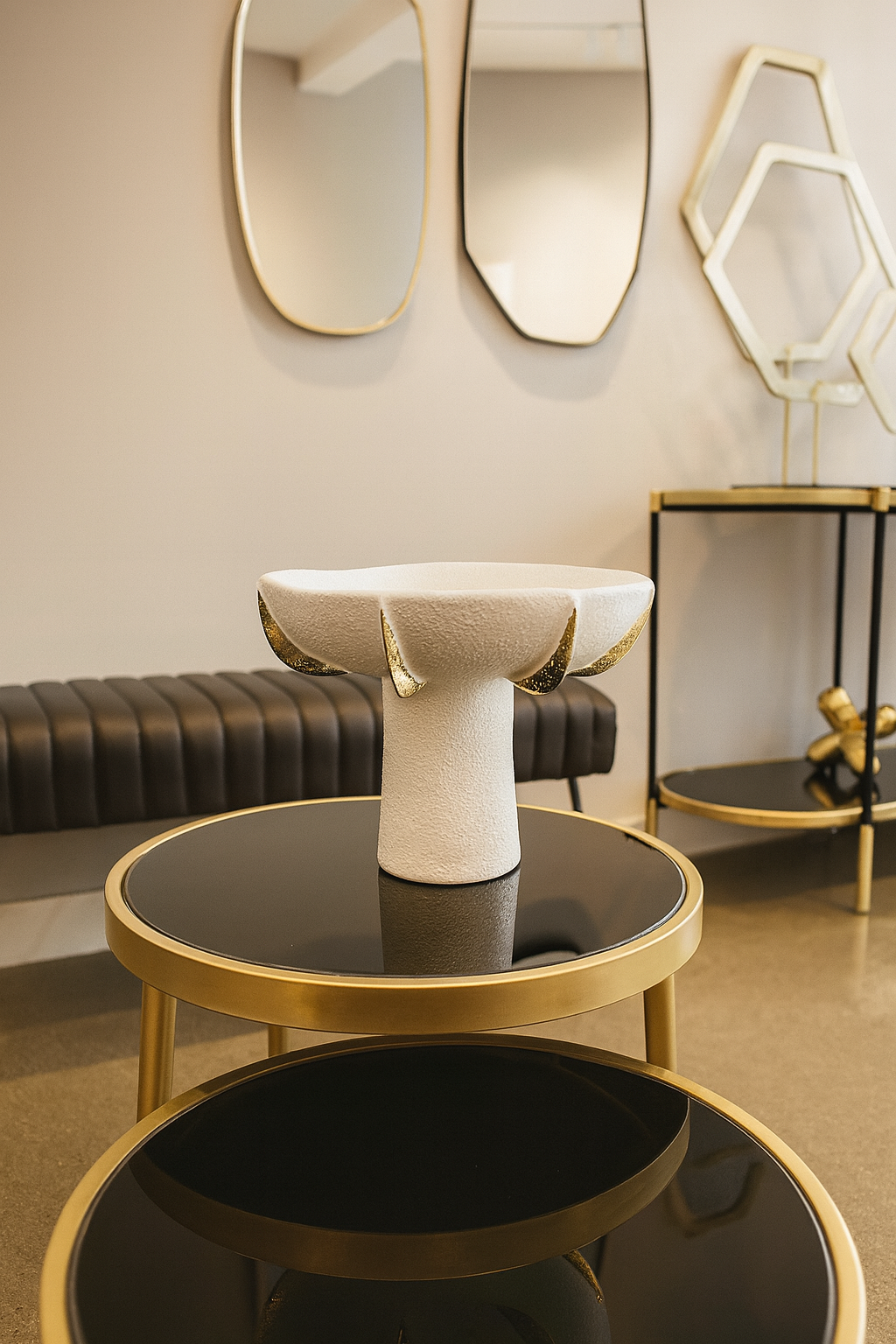 Florero Decorativo De Ceramica Color Beige