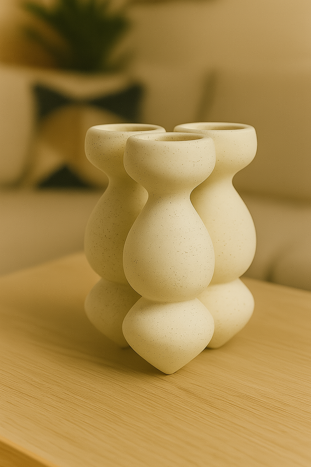 Florero Trio Beige Bajo