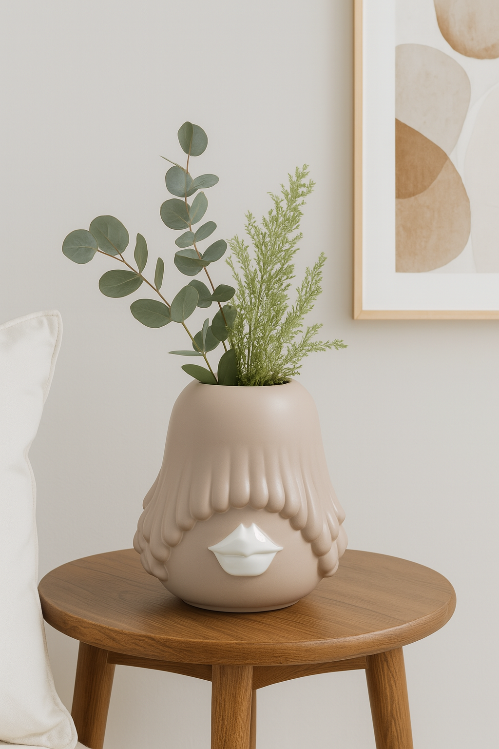 Florero Ceramica Beige
