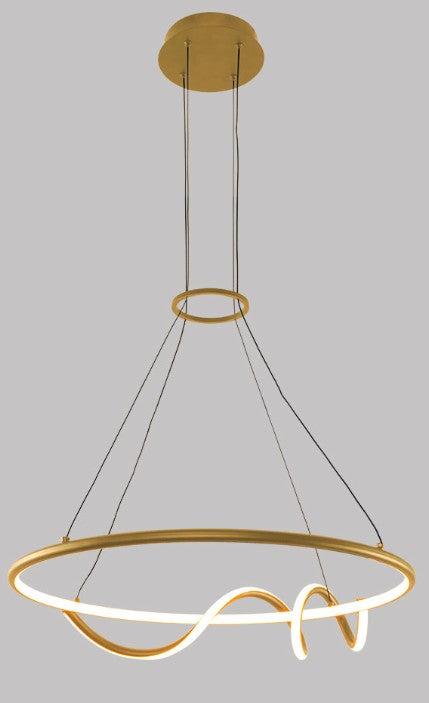 Lampara Colgante Led Zuria Metal Dorado 3000K 42W 65X60X120 Cm