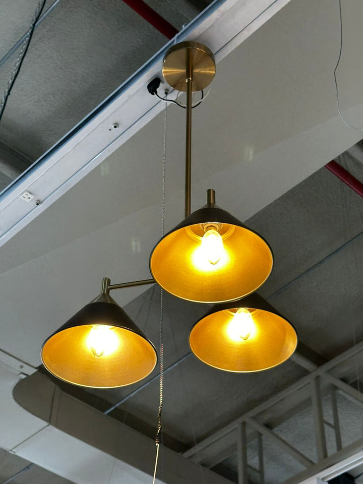 Lampara Colgante Led Armenia De Metal Dorado 34W 62X34X150 Cm