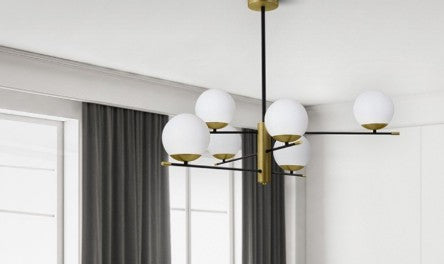 Lampara Colgante Mia Color Negro Brass 6Lg9    100X12X80 Cm