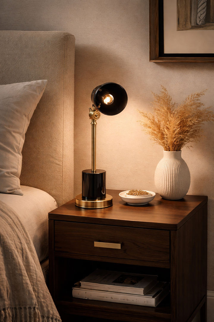 Lampara De Mesa   Ryan Marmol Negra  19X12X48Cm