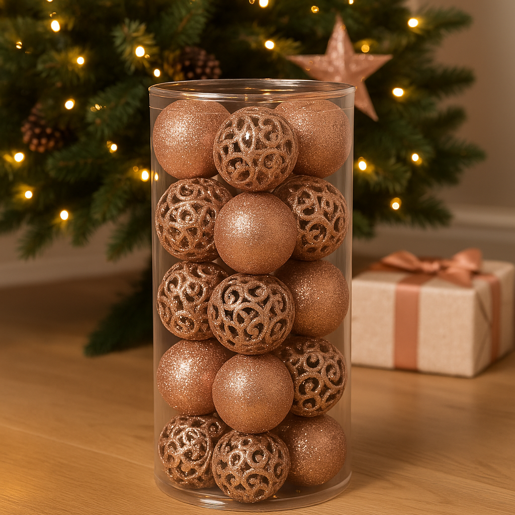 Rose-Bolas Xmas Caja 20Pcs  6Cm Alto