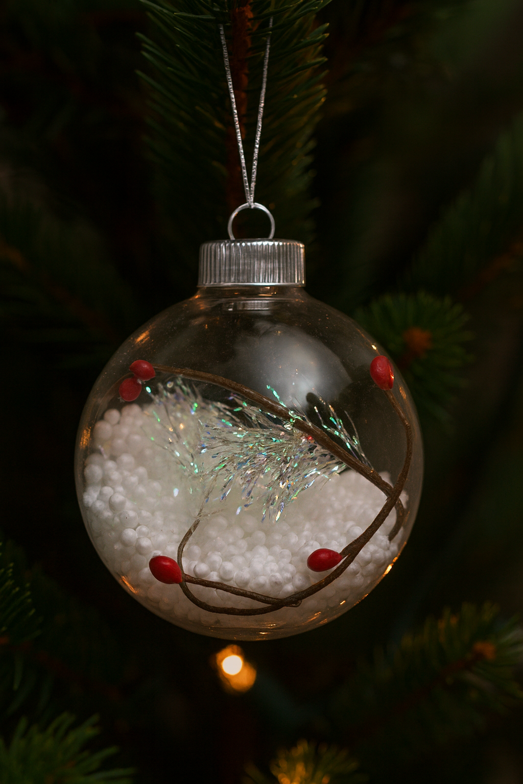 White-Set 3 Bolas Foco Xmas En Cajita  10Cm Alto