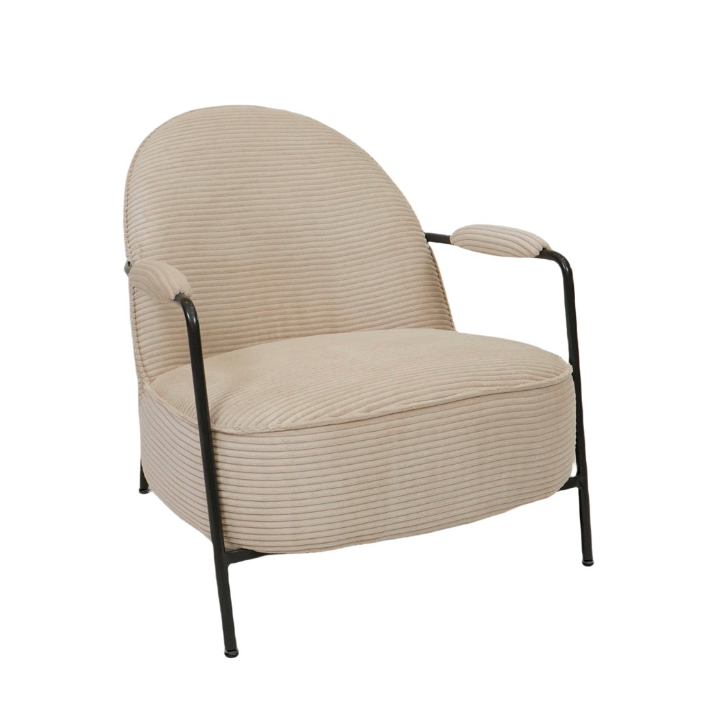 Butaca Beige De Mdf Con Brazo De Metal
