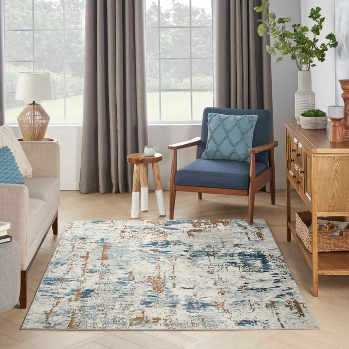Alfombra Quarry Beige Blue Rust