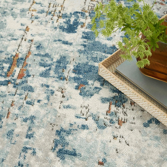 Alfombra Quarry Beige Blue Rust