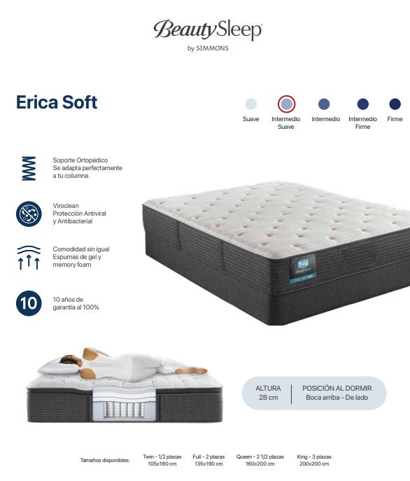 Colchón Simmons BeautySleep Erica Luxury Soft