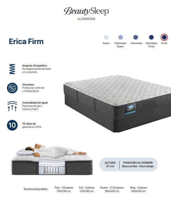 Colchón Simmons BeautySleep Erica Luxury Firm